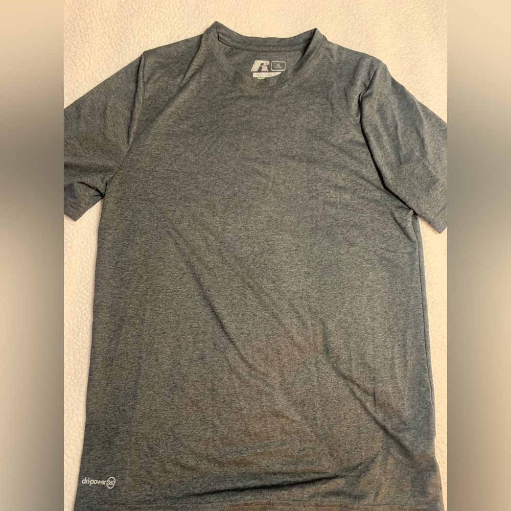 Russell athletic gray mens tee 360 breathable activewear shirt